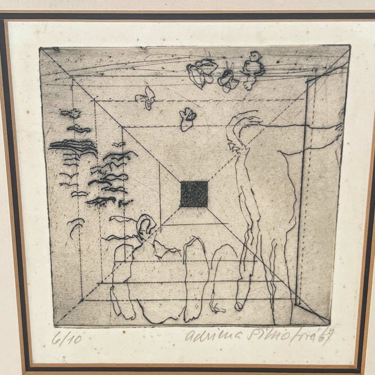 Adriena Šimotová Signed Czech Modernist Etching