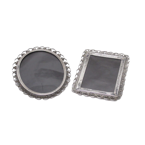 Sterling Silver Decorative Picture Frame Pair (2)