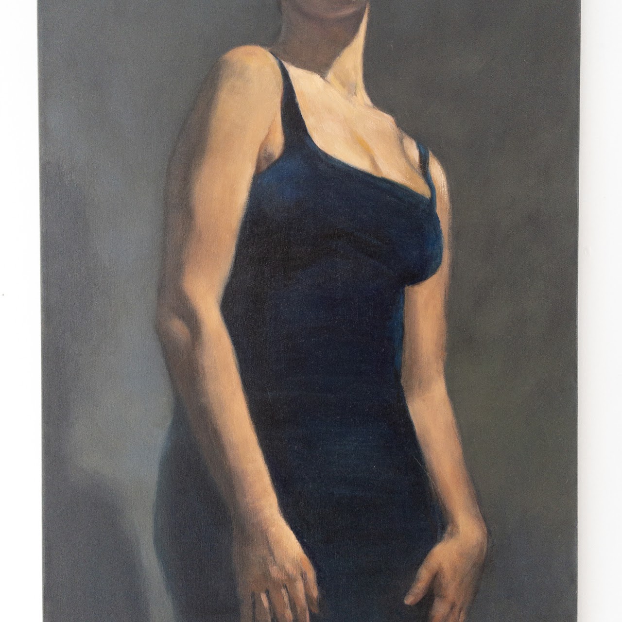 Takako Yoneyama Signed Standing Portrait Oil Painting