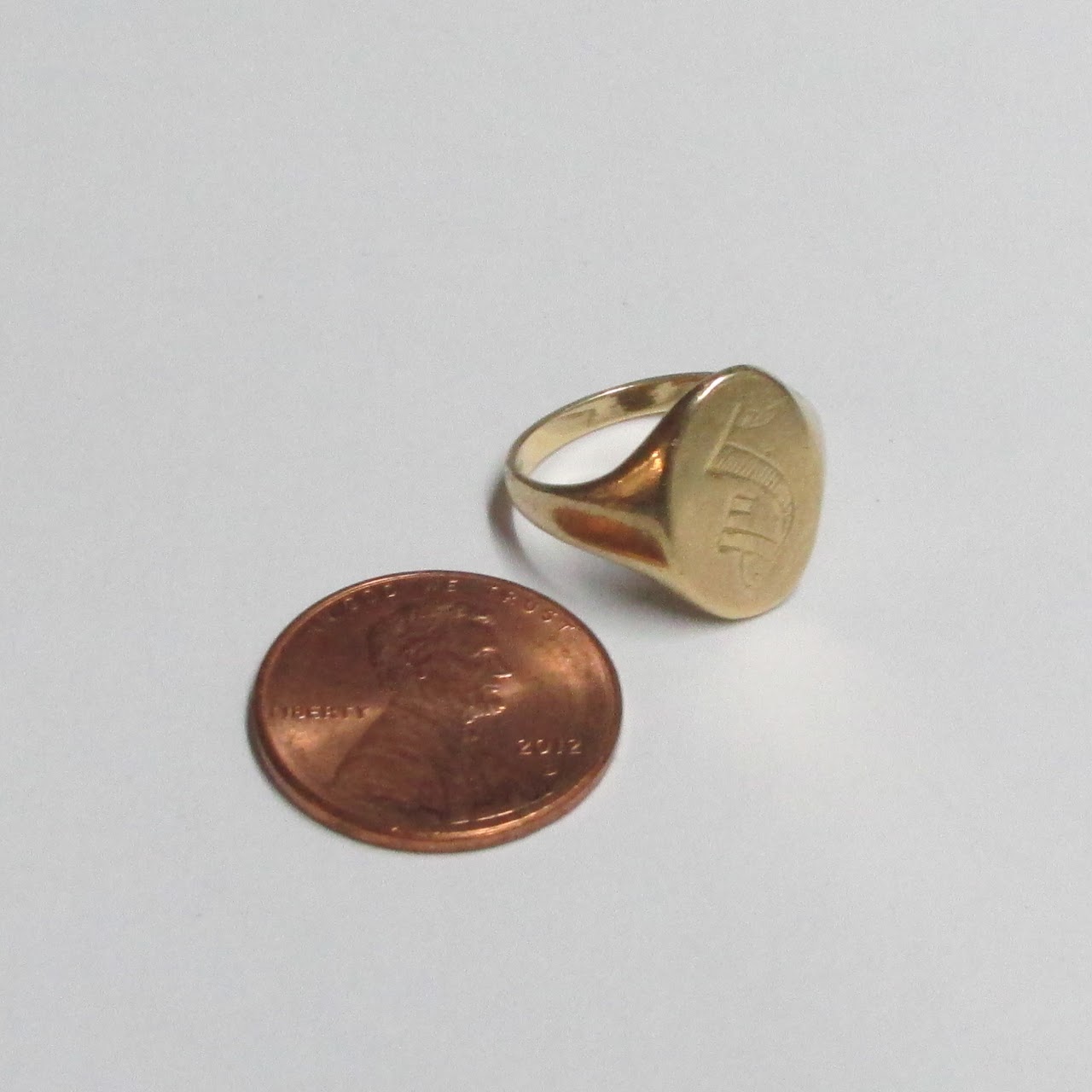 14K Gold Monogrammed Ring