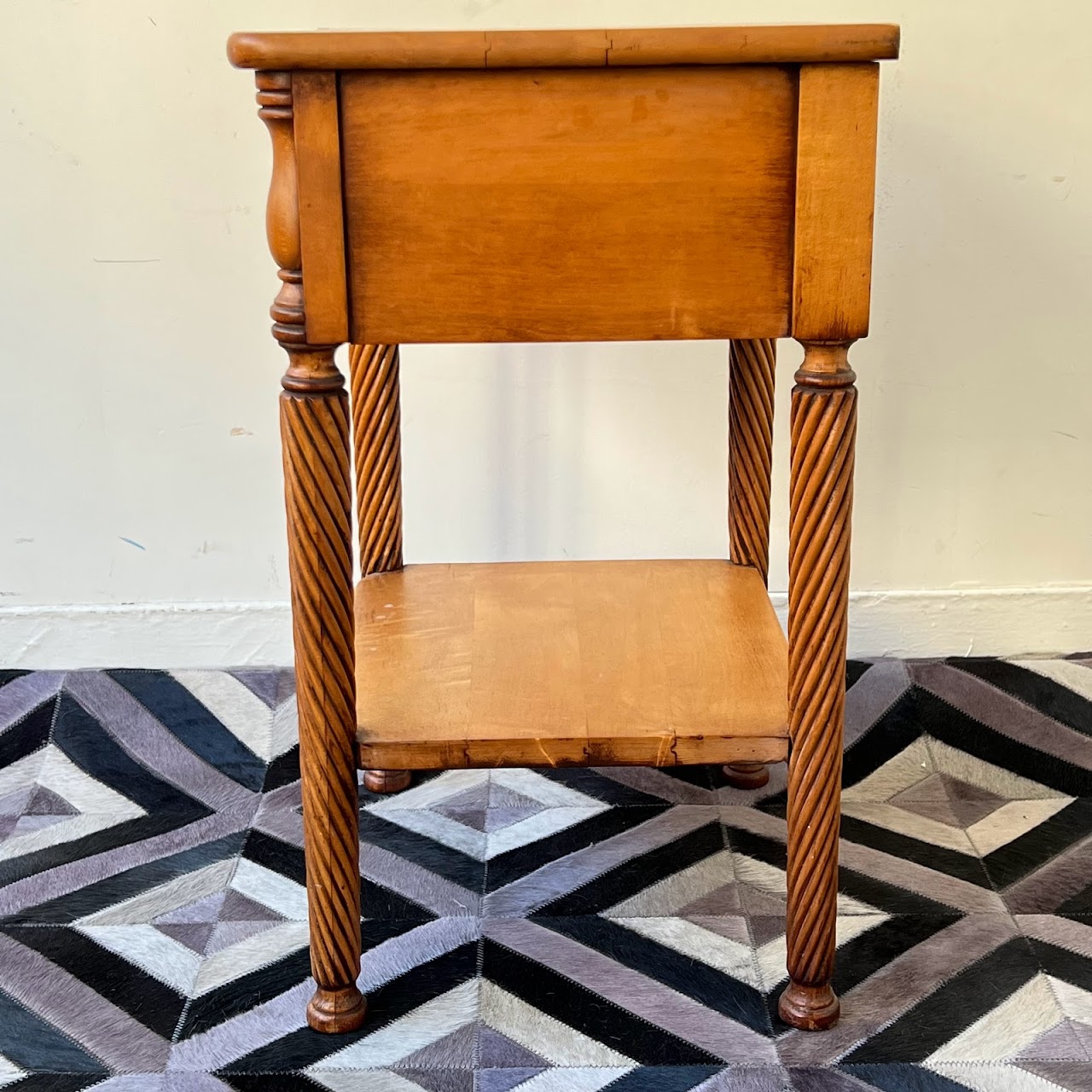 Maple Rope Twist Leg Accent Table