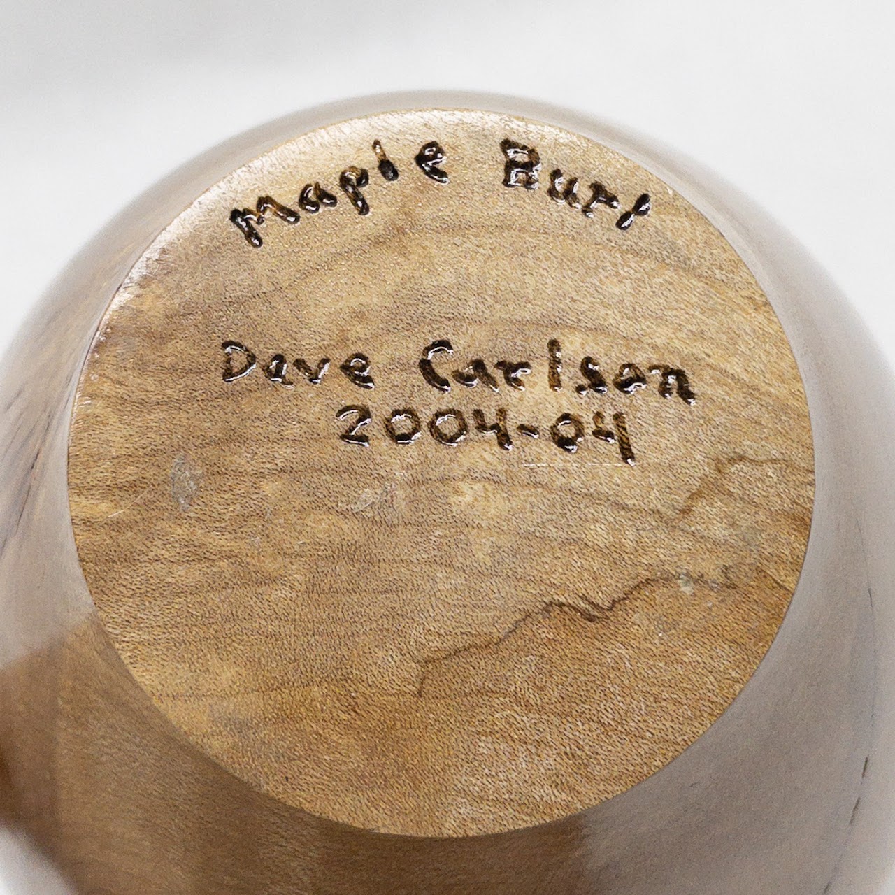 Dave Carlson Signed Burled Maple Urn