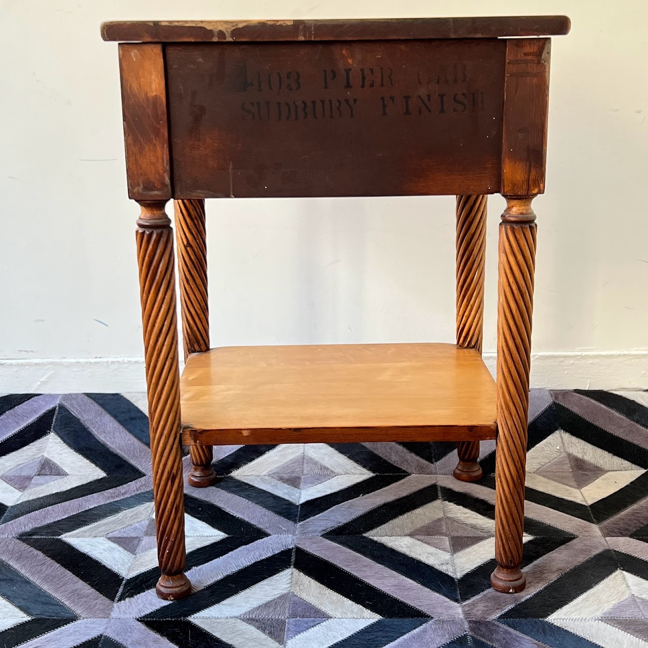 Maple Rope Twist Leg Accent Table