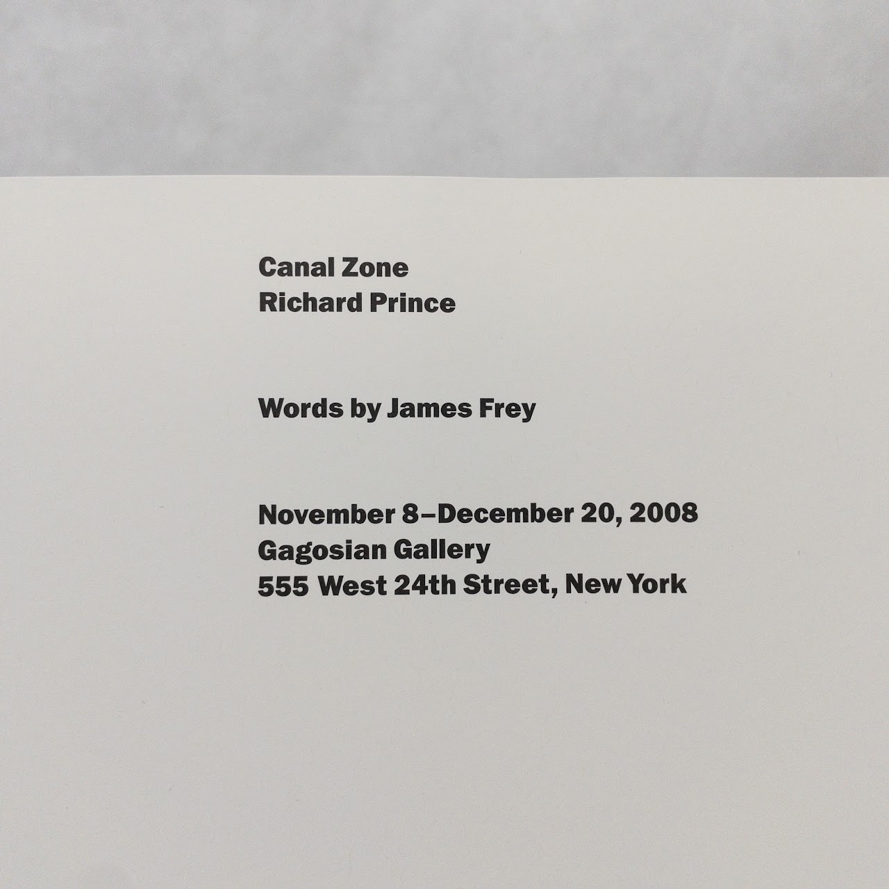 Richard Prince "Canal Zone", Works By James Frey