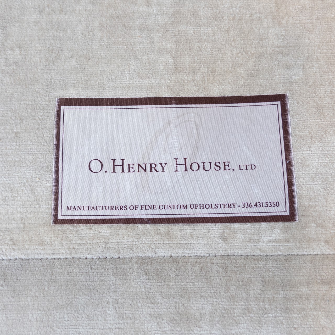 O'Henry House Ltd. Grant Velvet Upholstered Sofa