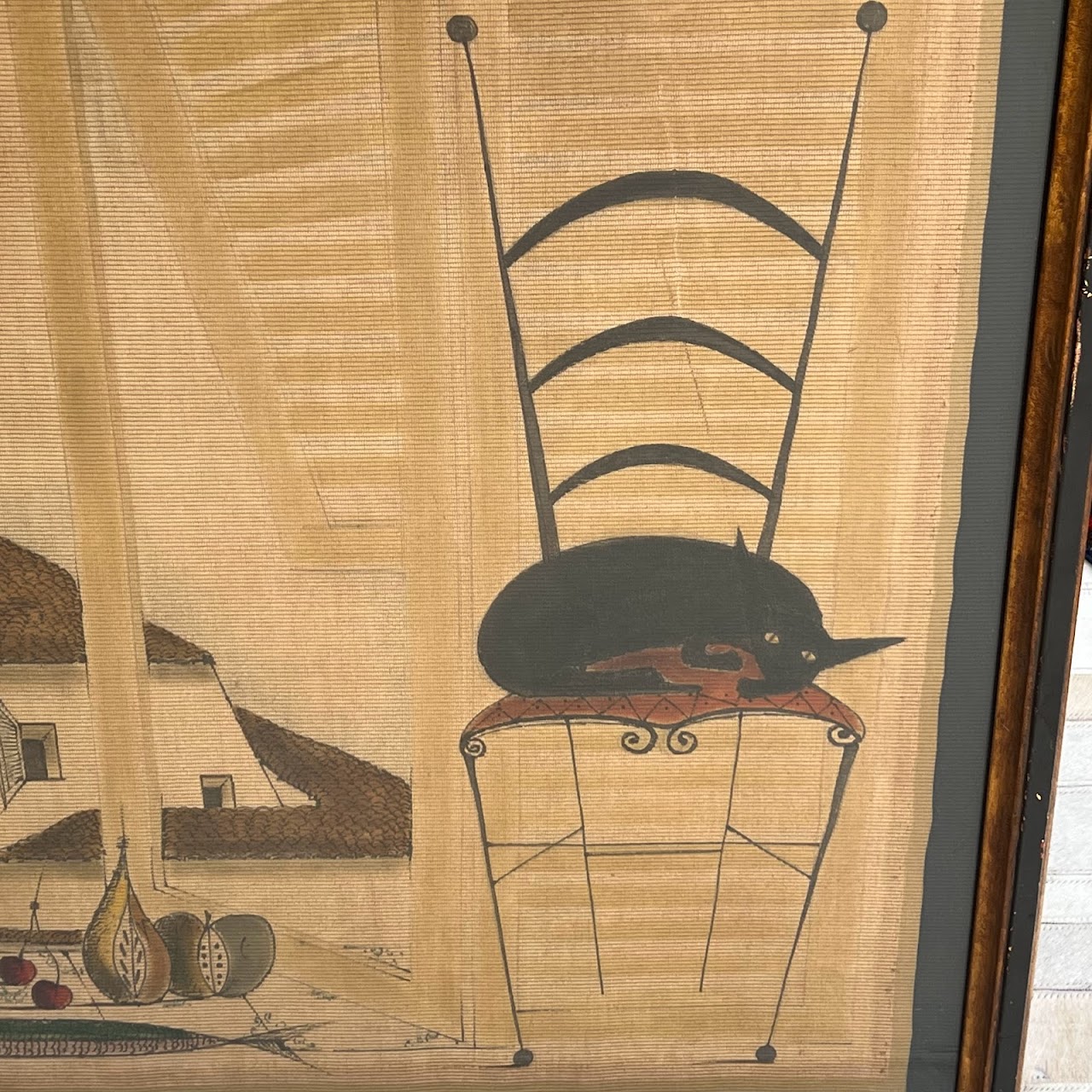 20th C. Italian School Painting on Textile