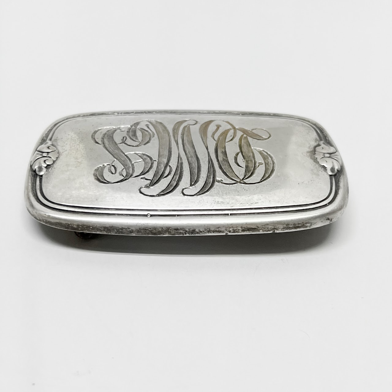 Sterling Silver Pair Of Monogrammed Belt Buckles