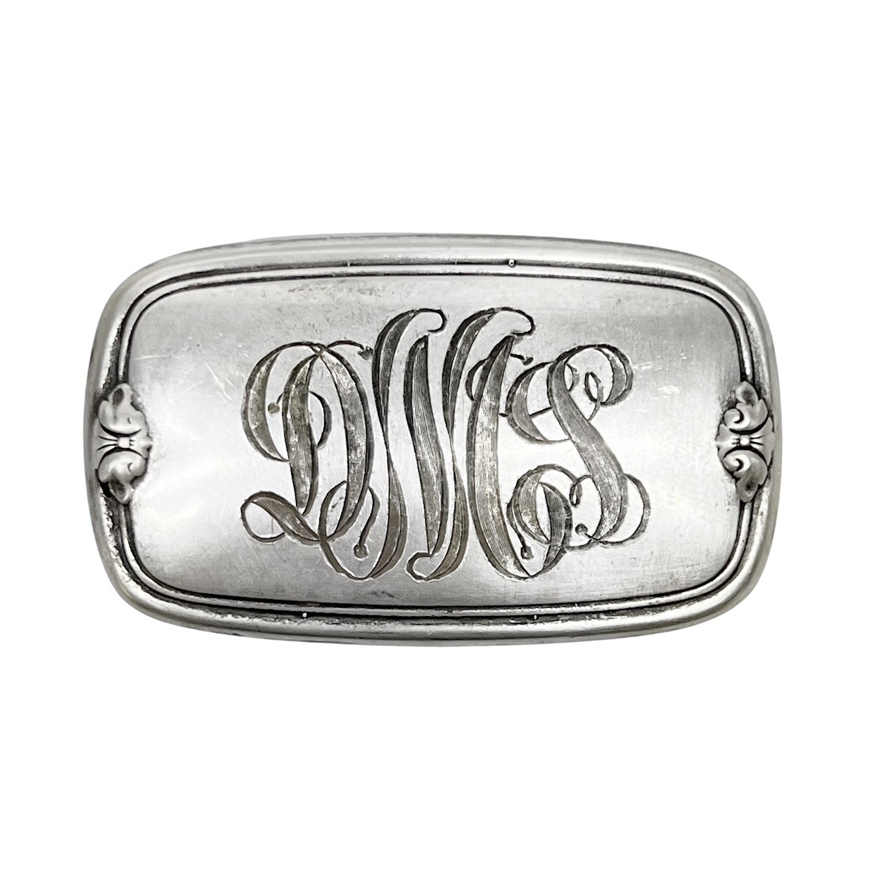 Sterling Silver Pair Of Monogrammed Belt Buckles