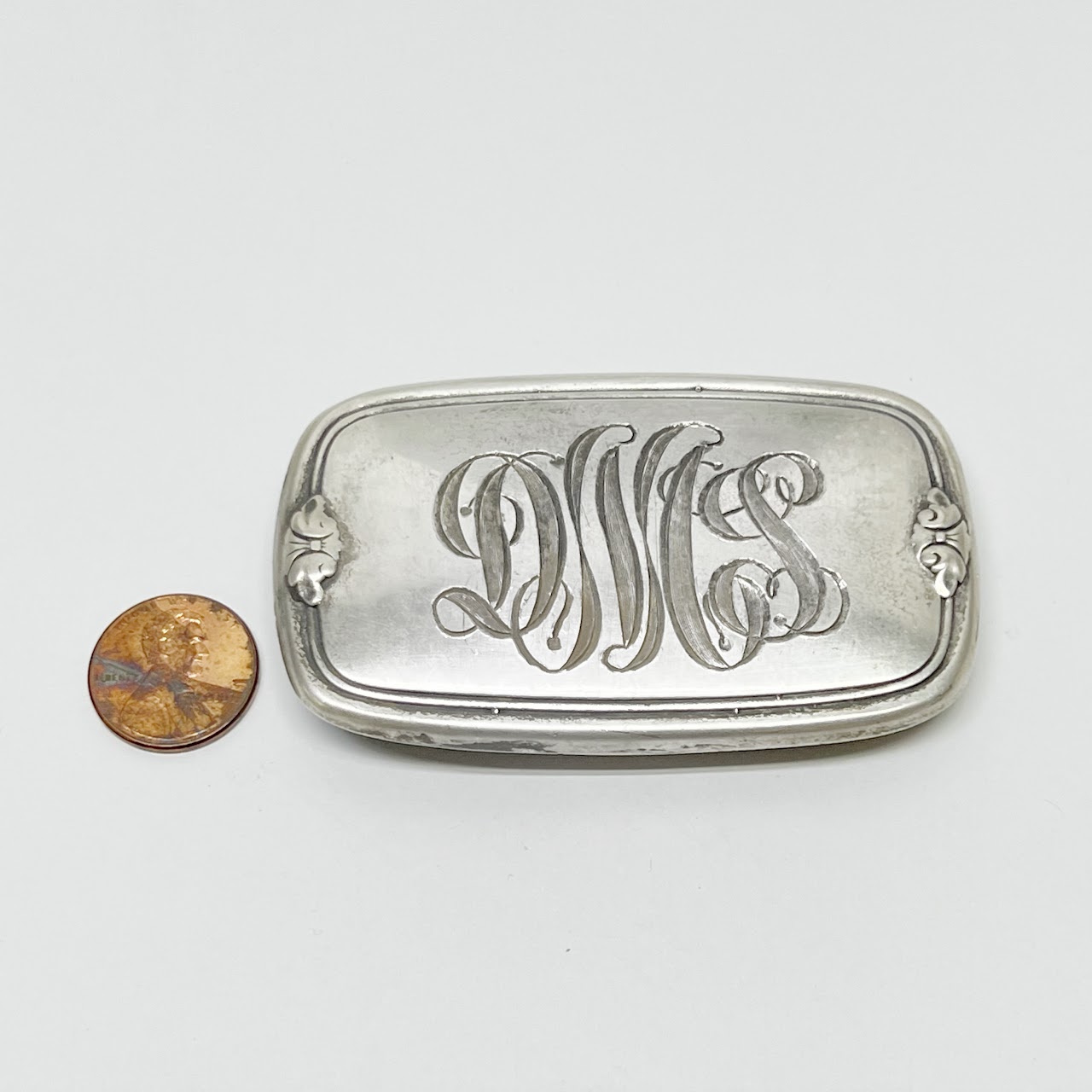 Sterling Silver Pair Of Monogrammed Belt Buckles