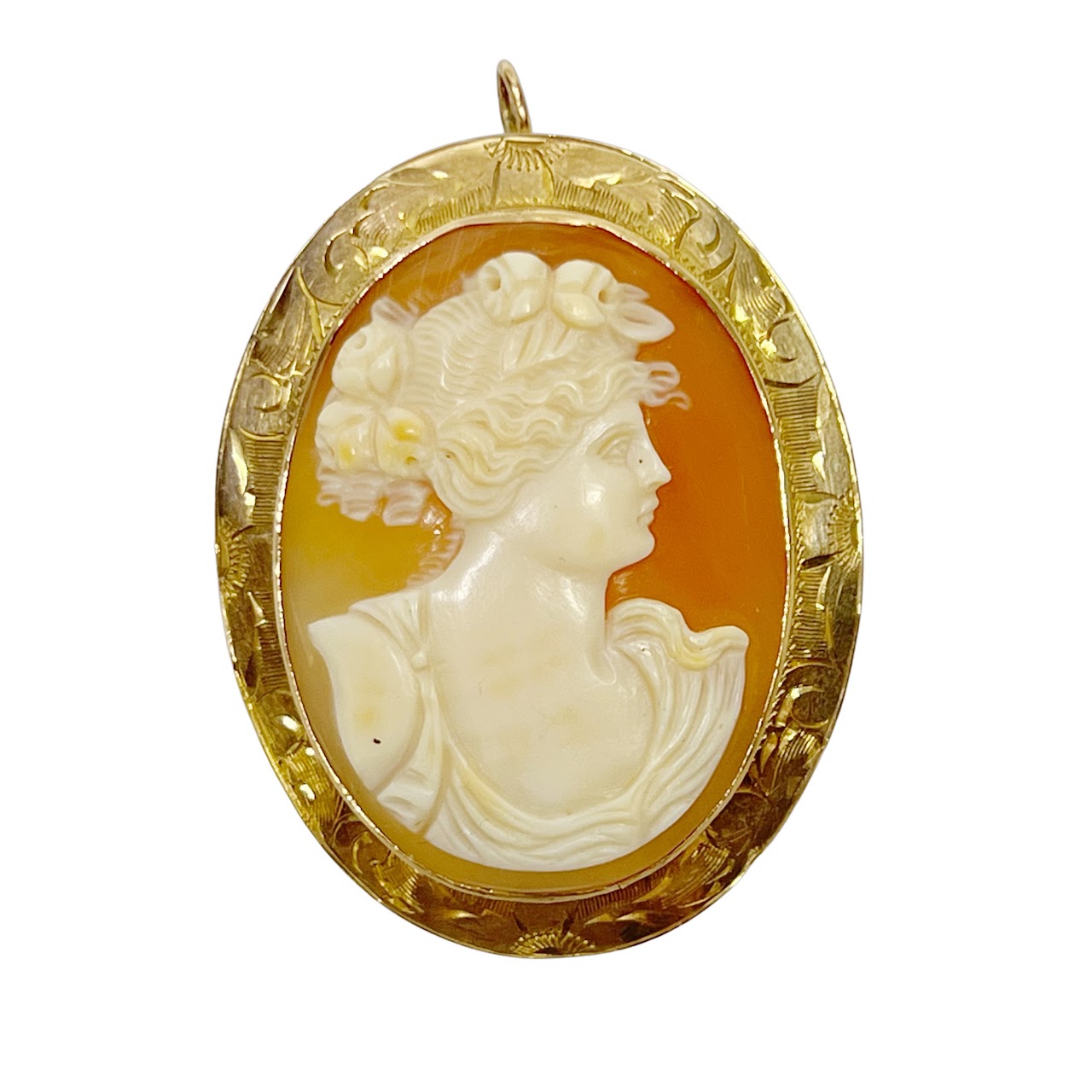 10K Gold Cameo Convertible Pendant