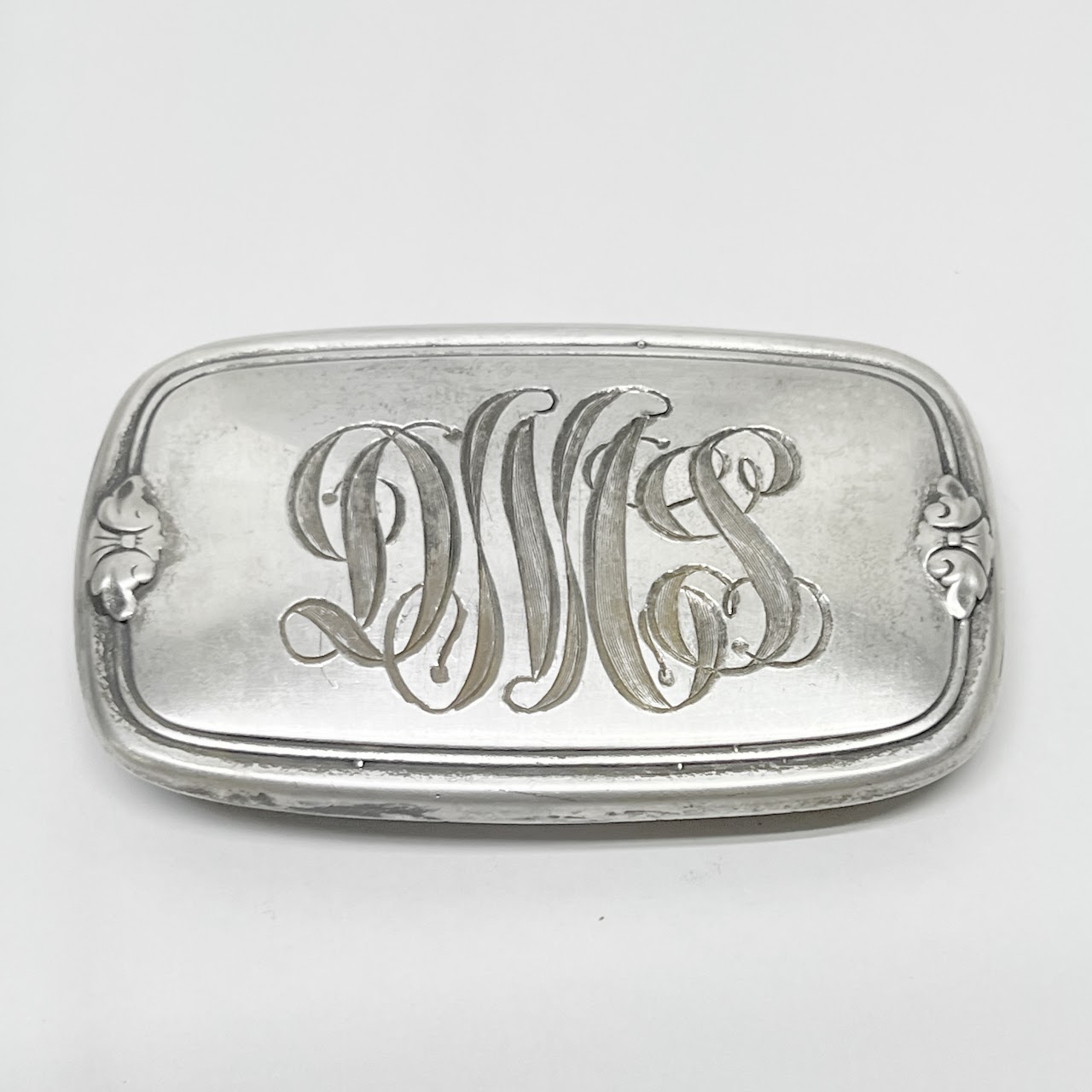 Sterling Silver Pair Of Monogrammed Belt Buckles