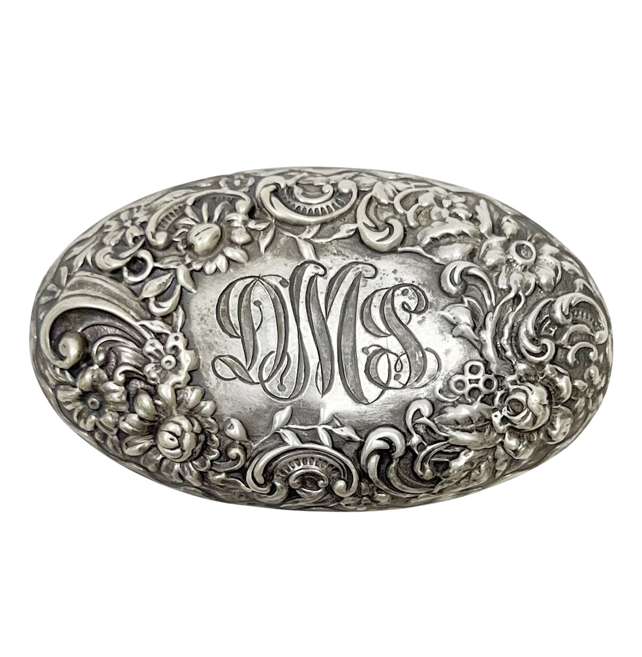 Sterling Silver Pair Of Monogrammed Belt Buckles