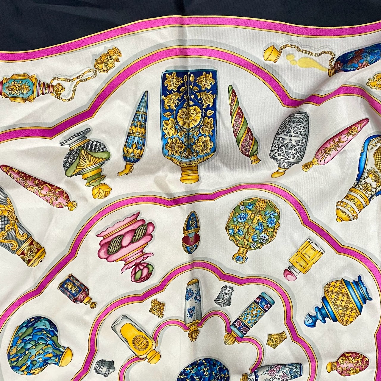 Hermès Qu'importe Le Flacon Silk Scarf 90