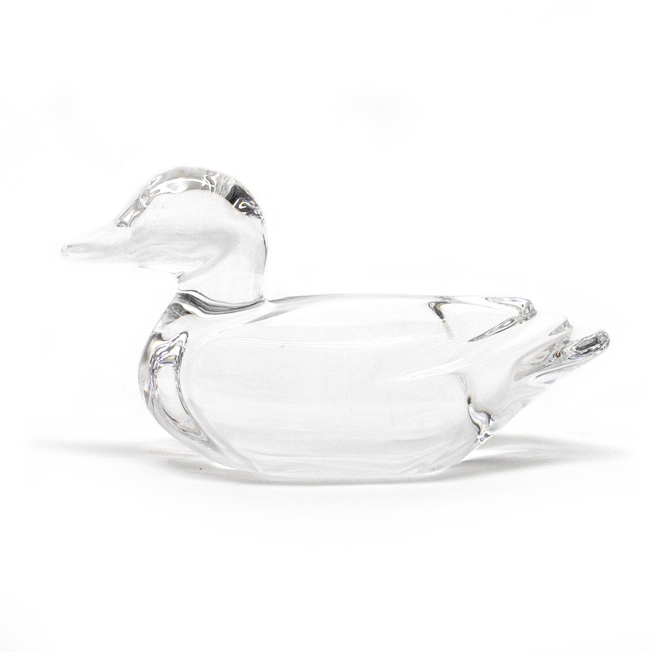 Vintage VAL SAINT LAMBERT lead crystal DUCK figurine PAPERWEIGHT hot