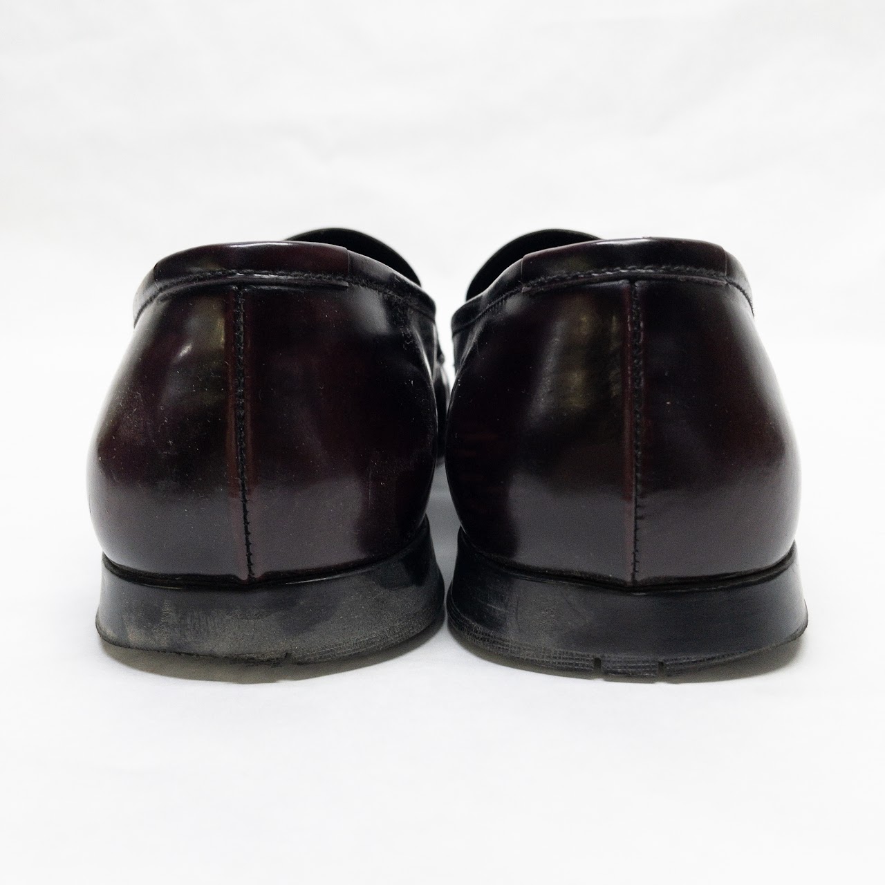 Prada Oxblood Penny Loafers