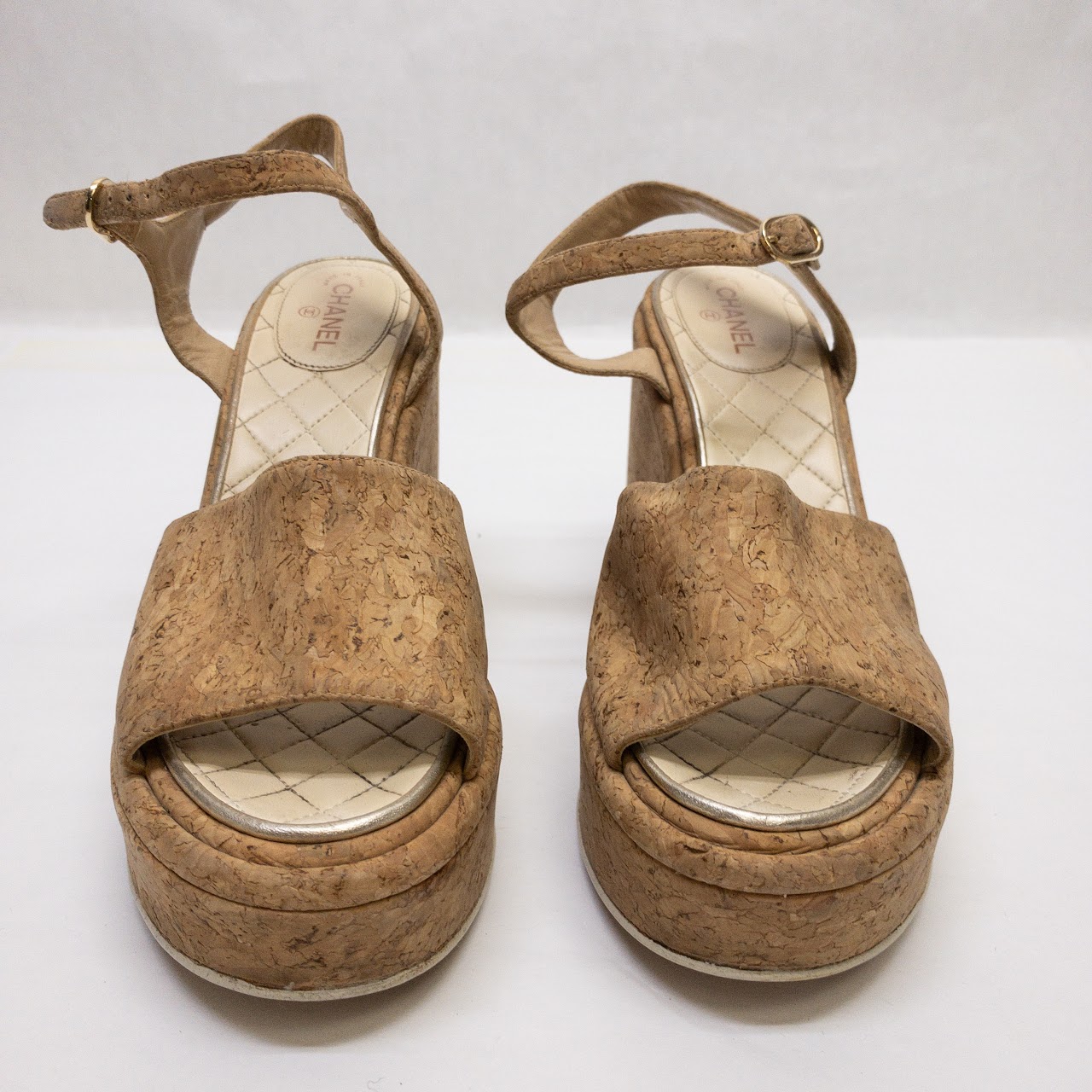 Chanel Cork Wedge Platform Sandals