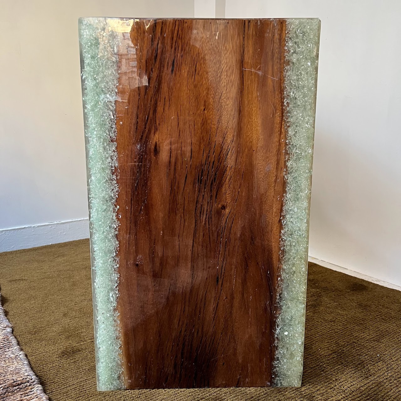 Made Goods Emiyn Natural Suar Wood and Crystal Console Table