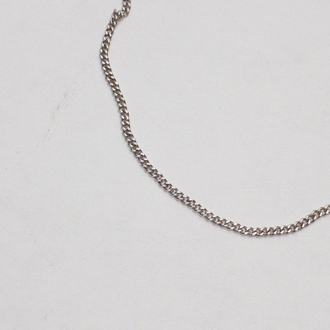 14K White Gold Chain Choker Necklace