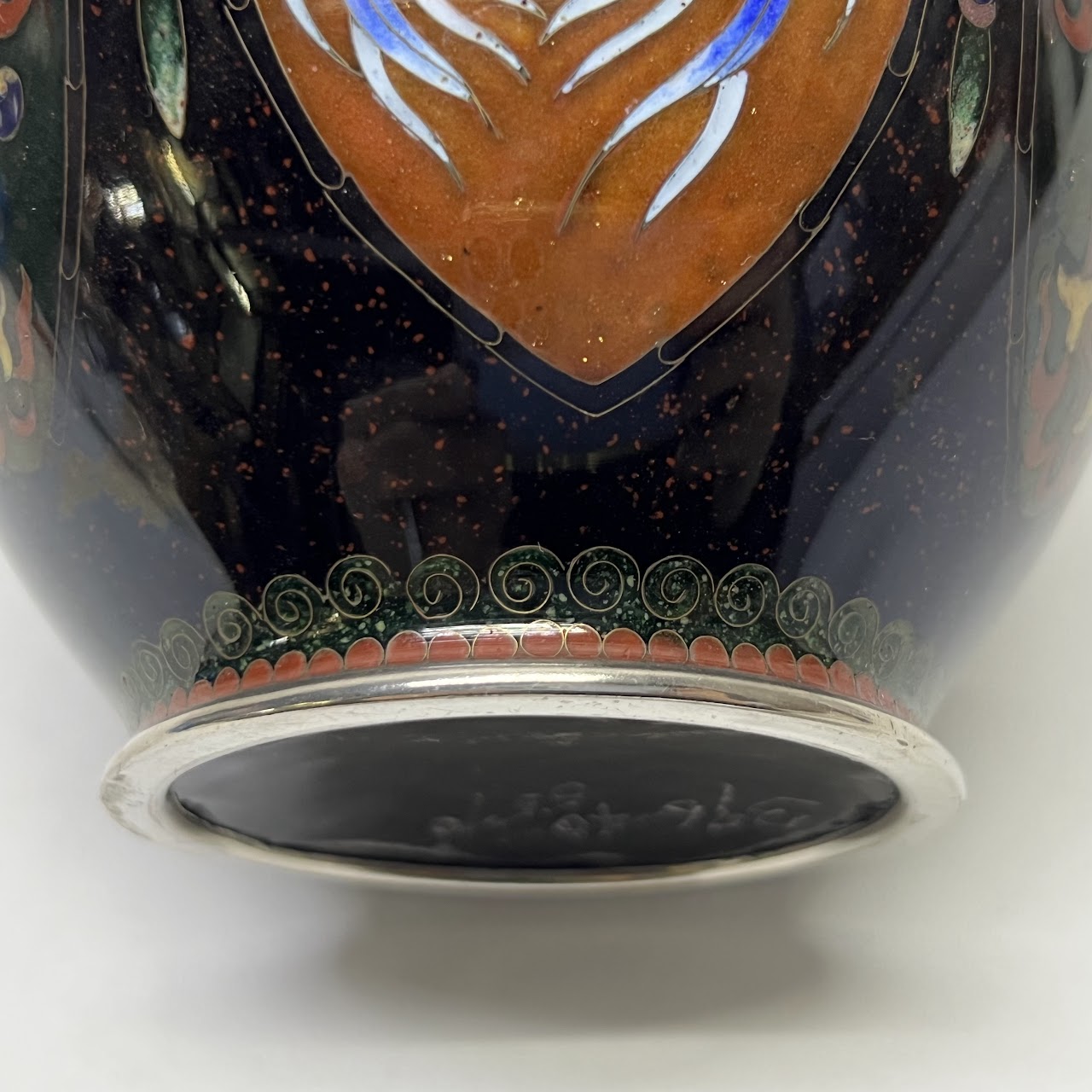 Japanese Cloisonné  Butterfly & Bird Vase