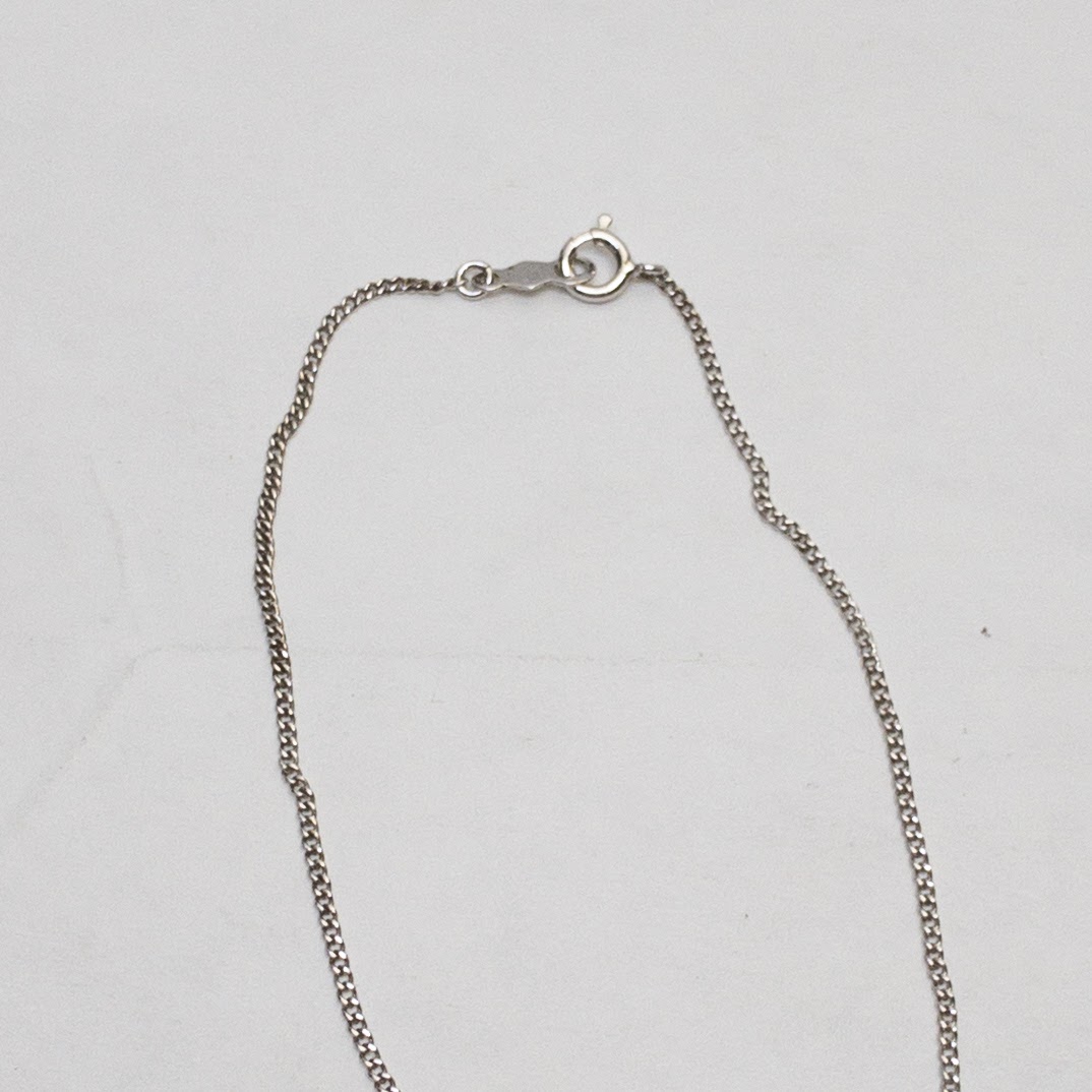 14K White Gold Chain Choker Necklace