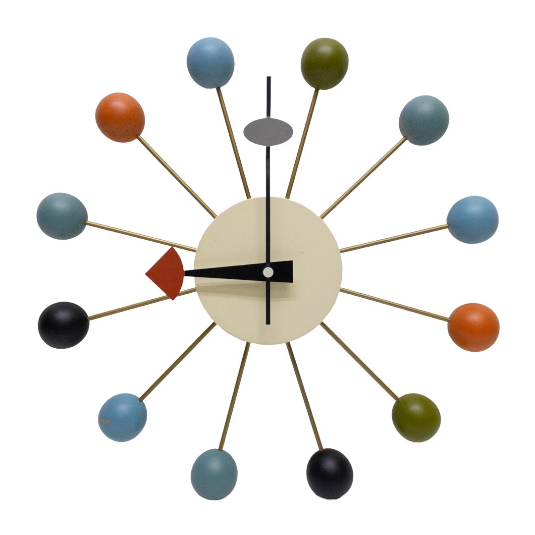 George Nelson Style Mid Century Inspired Wall Clock