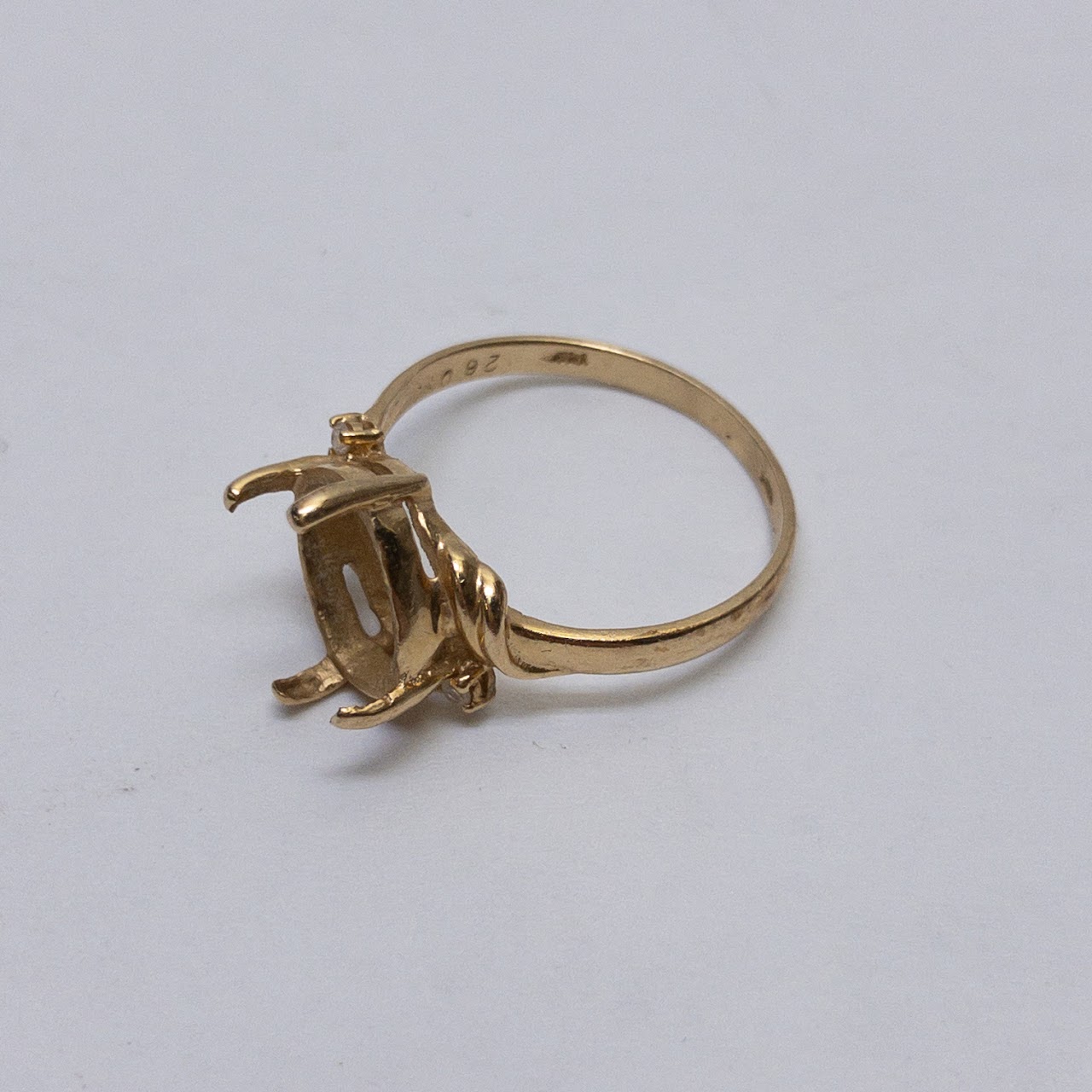 14K Gold, Diamond, and Missing Stone Ring