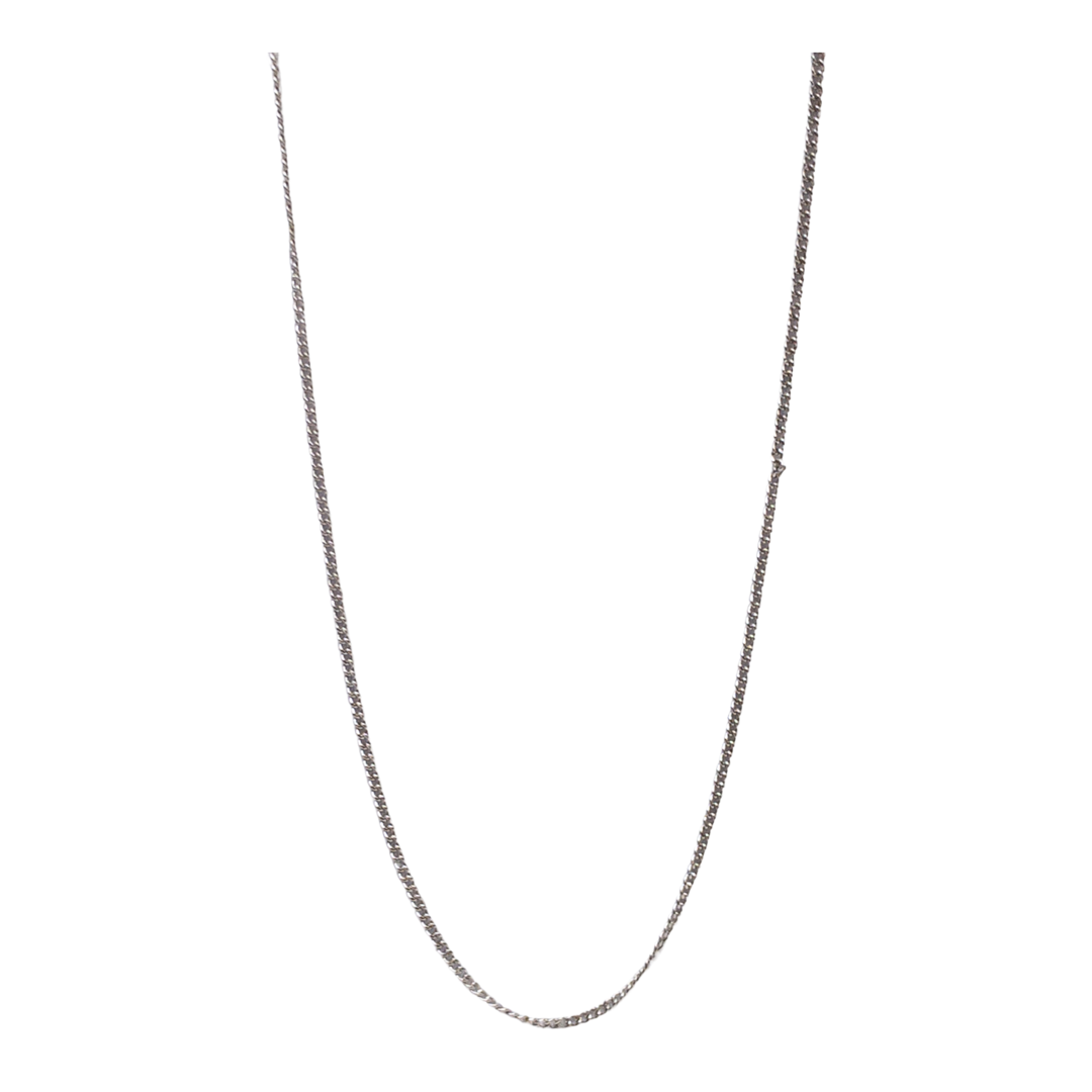 14K White Gold Chain Choker Necklace