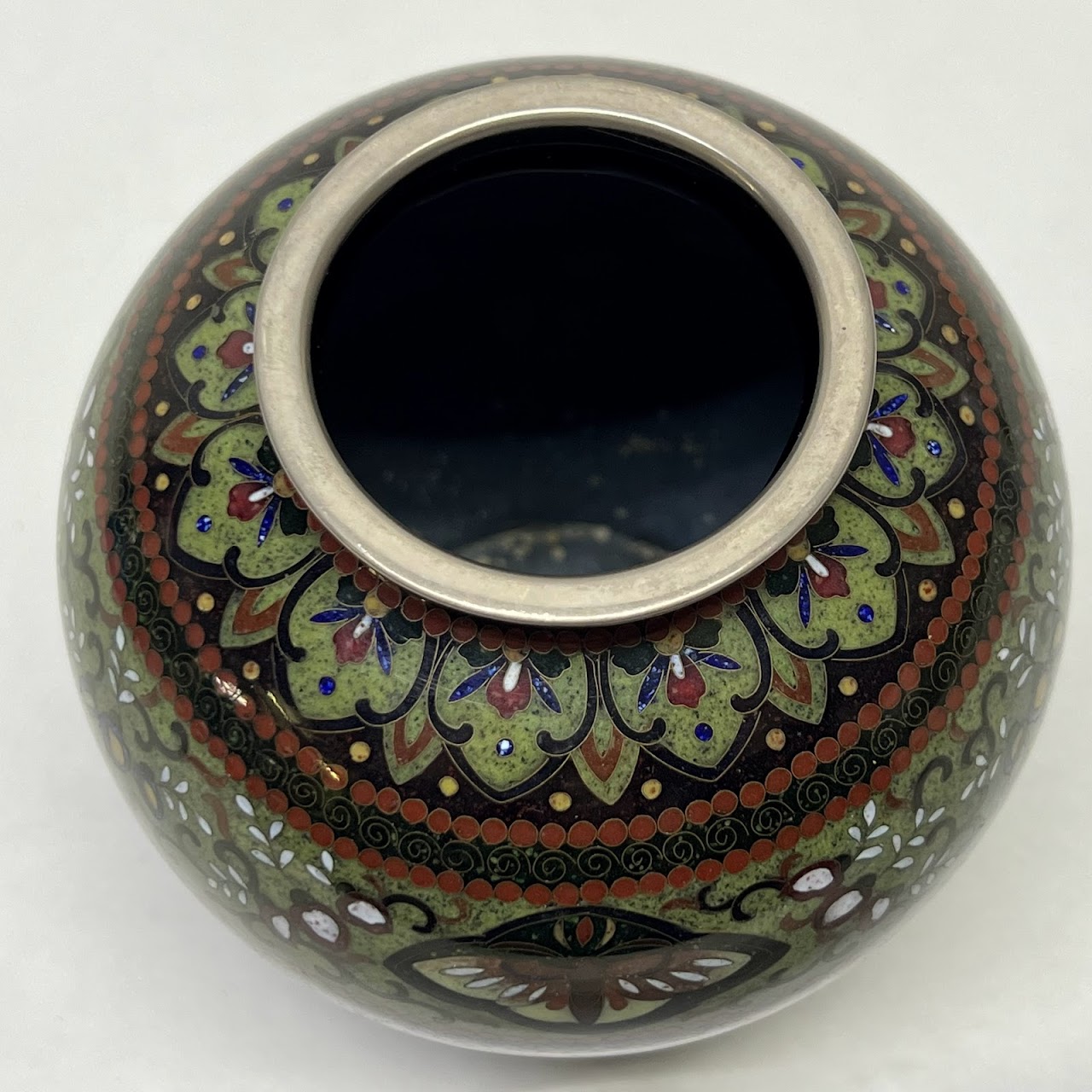 Japanese Cloisonné  Butterfly & Bird Vase