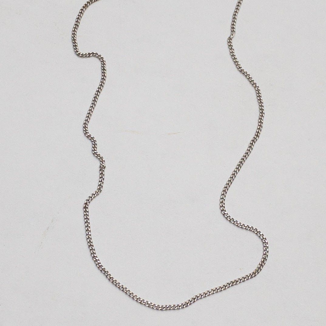 14K White Gold Chain Choker Necklace