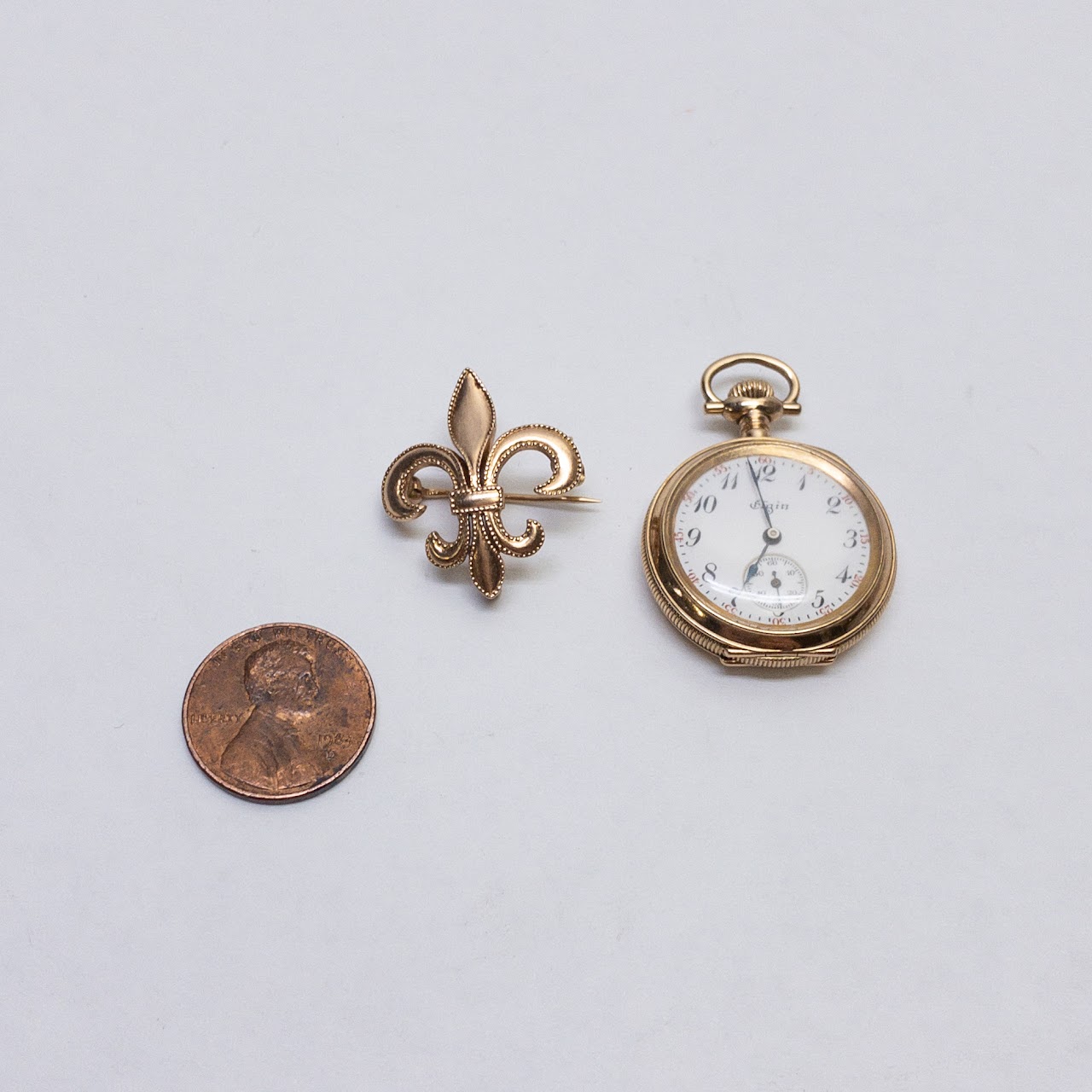 14K Gold Lady Elgin Lapel Watch