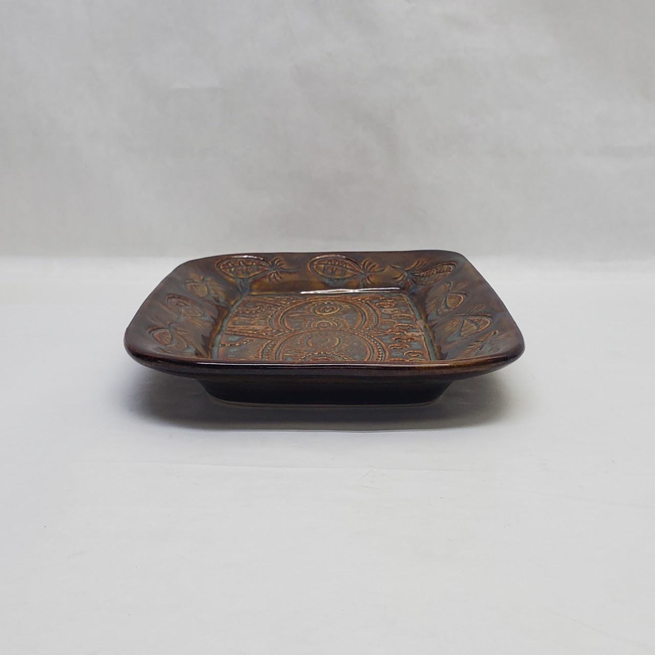 Rookwood Pottery Signed Modernist Owl Stoneware Tray