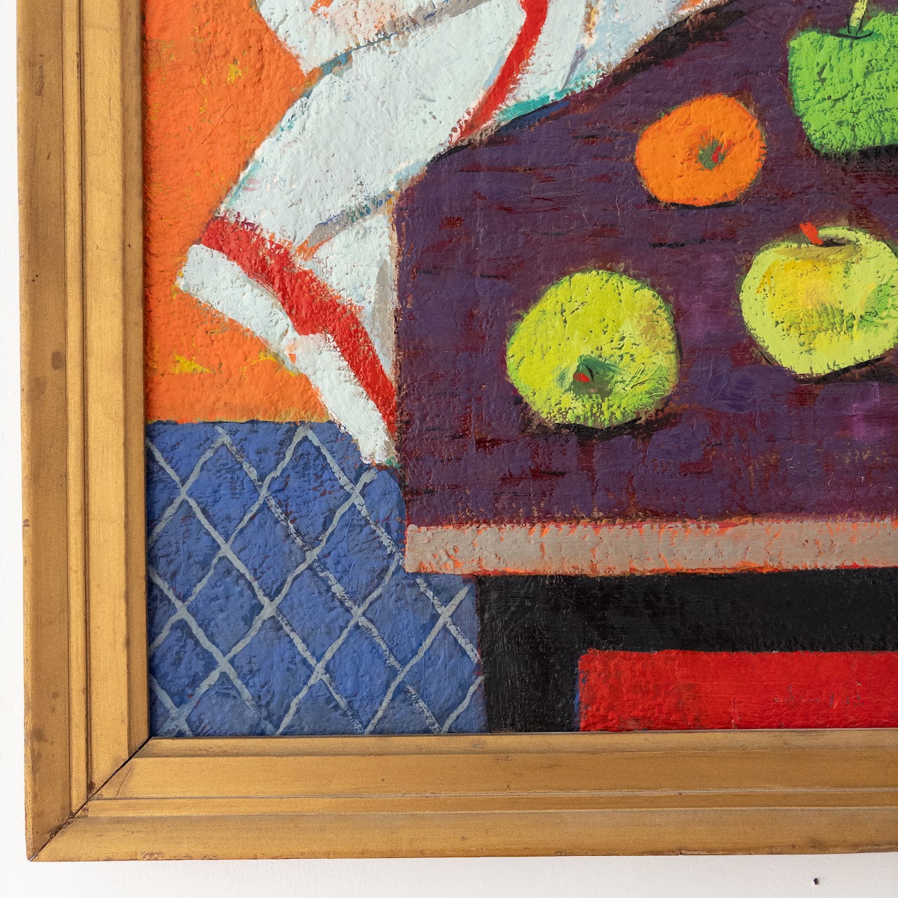 Josef Zenk 'Fruit & Vegetables' Signed Modernist Still Life Oil Painting