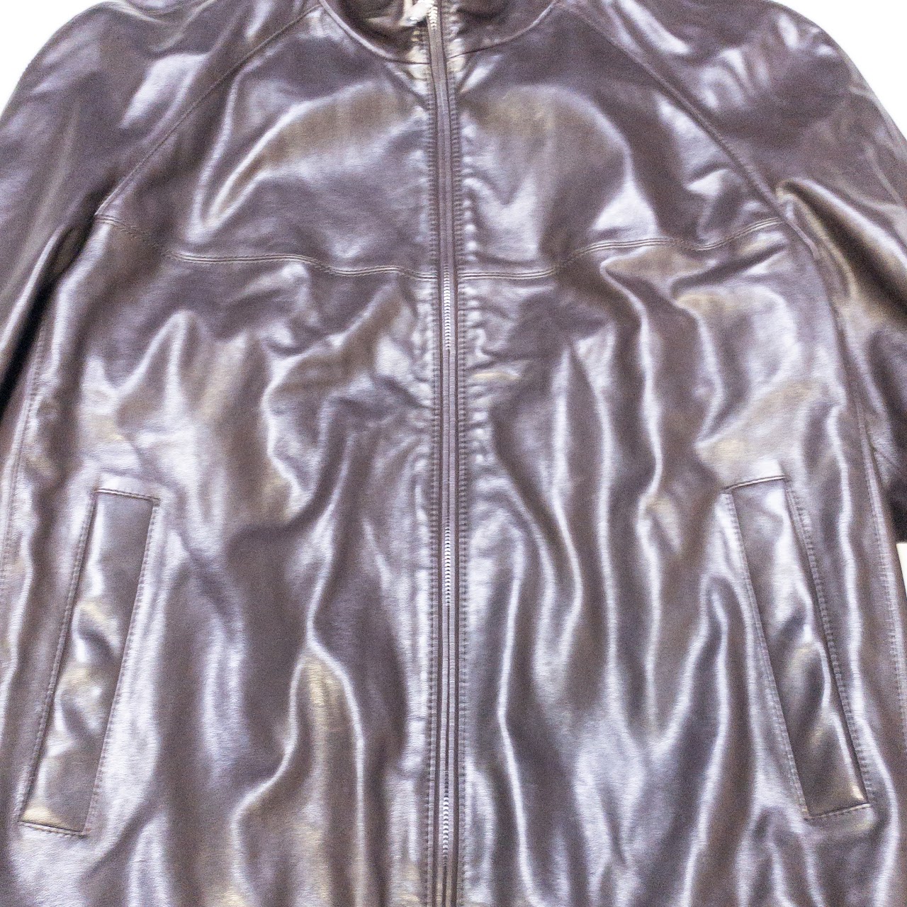 Brunello Cucinelli Brown Leather Bomber Jacket