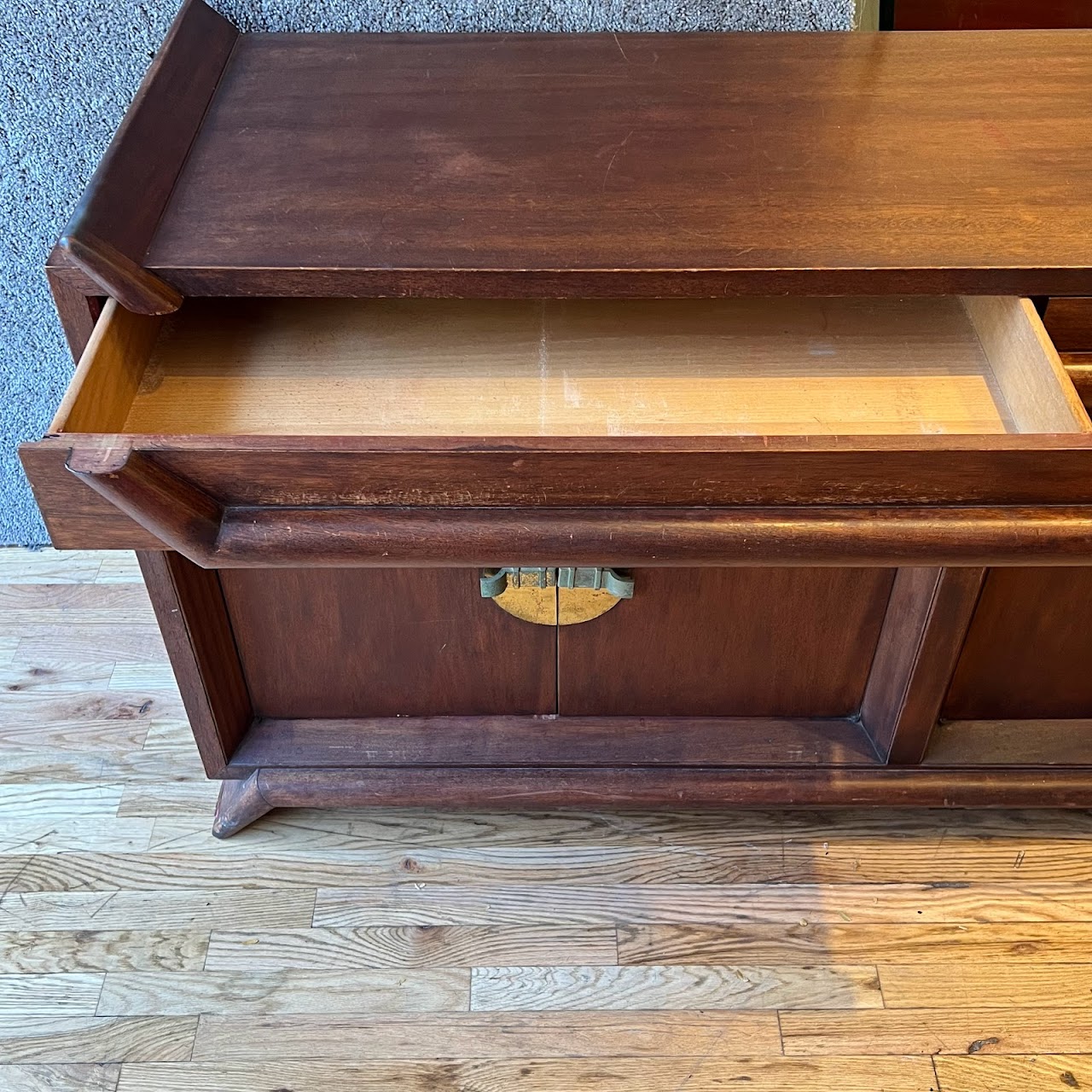 Mid-Century Modernist Chinese Inspired Eight Drawer Dresser