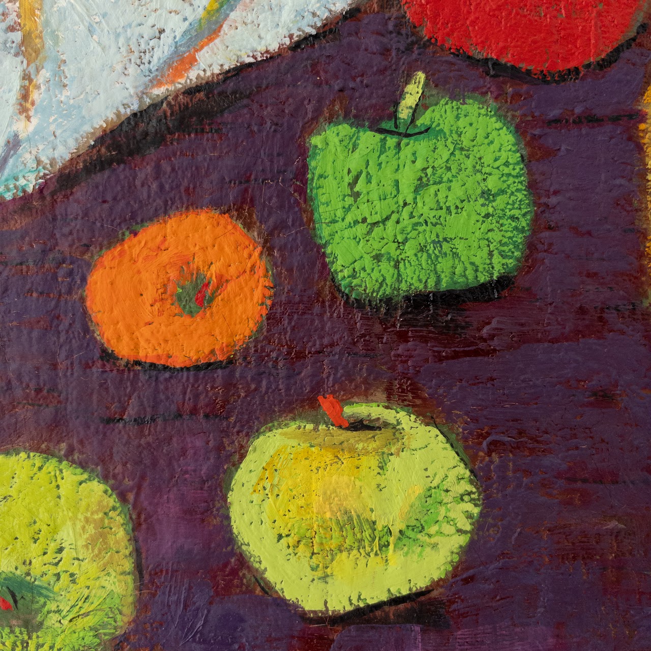 Josef Zenk 'Fruit & Vegetables' Signed Modernist Still Life Oil Painting