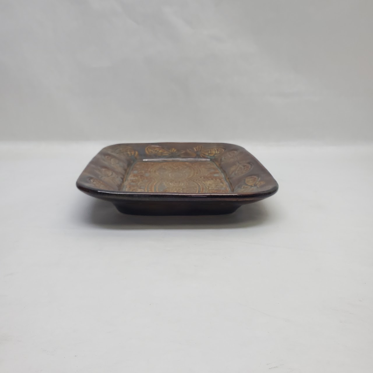 Rookwood Pottery Signed Modernist Owl Stoneware Tray