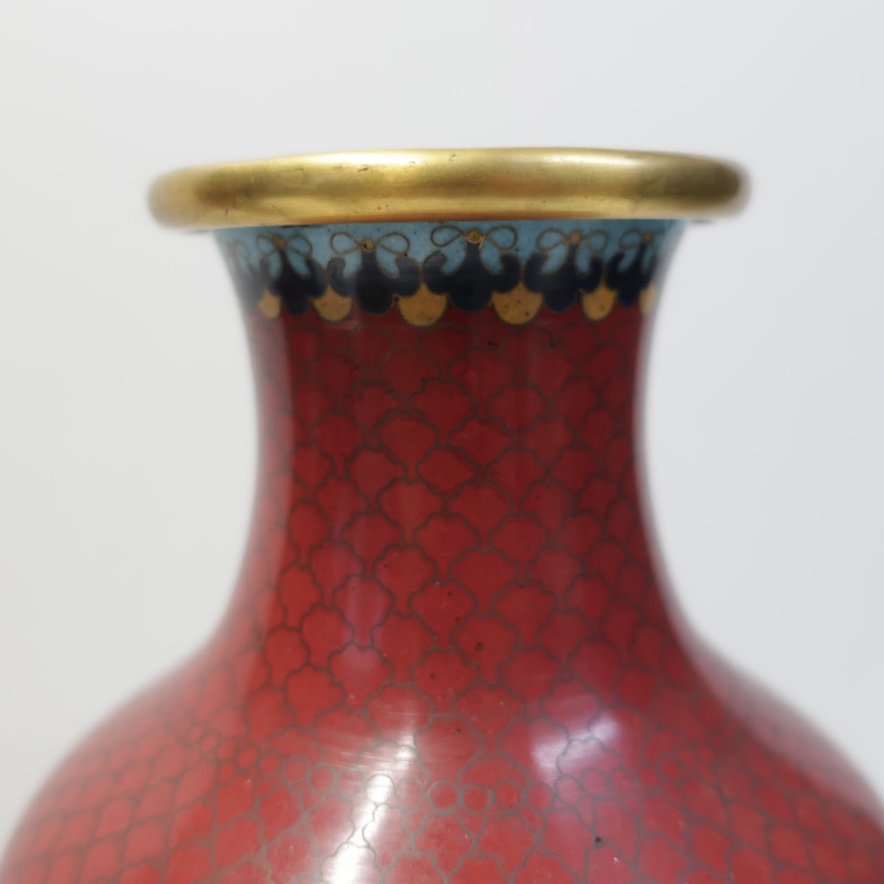 Asian Cloisonné Fruit Vase Pair