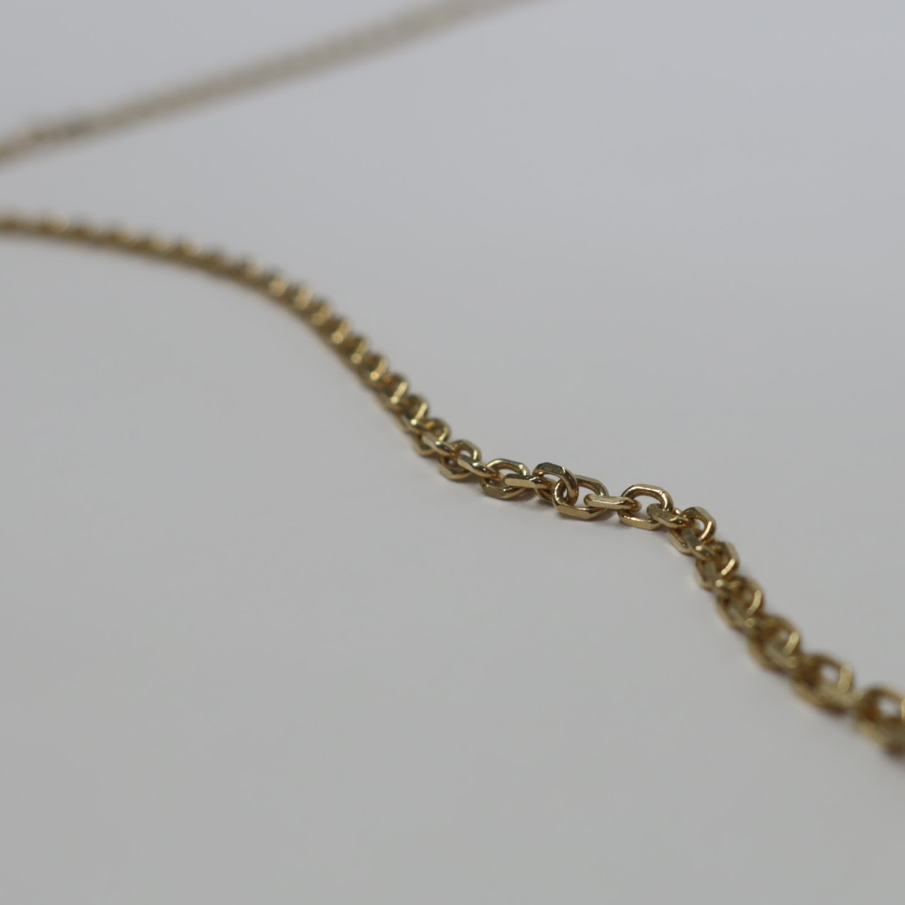 14K Gold Teardrop Stone Pendant Necklace