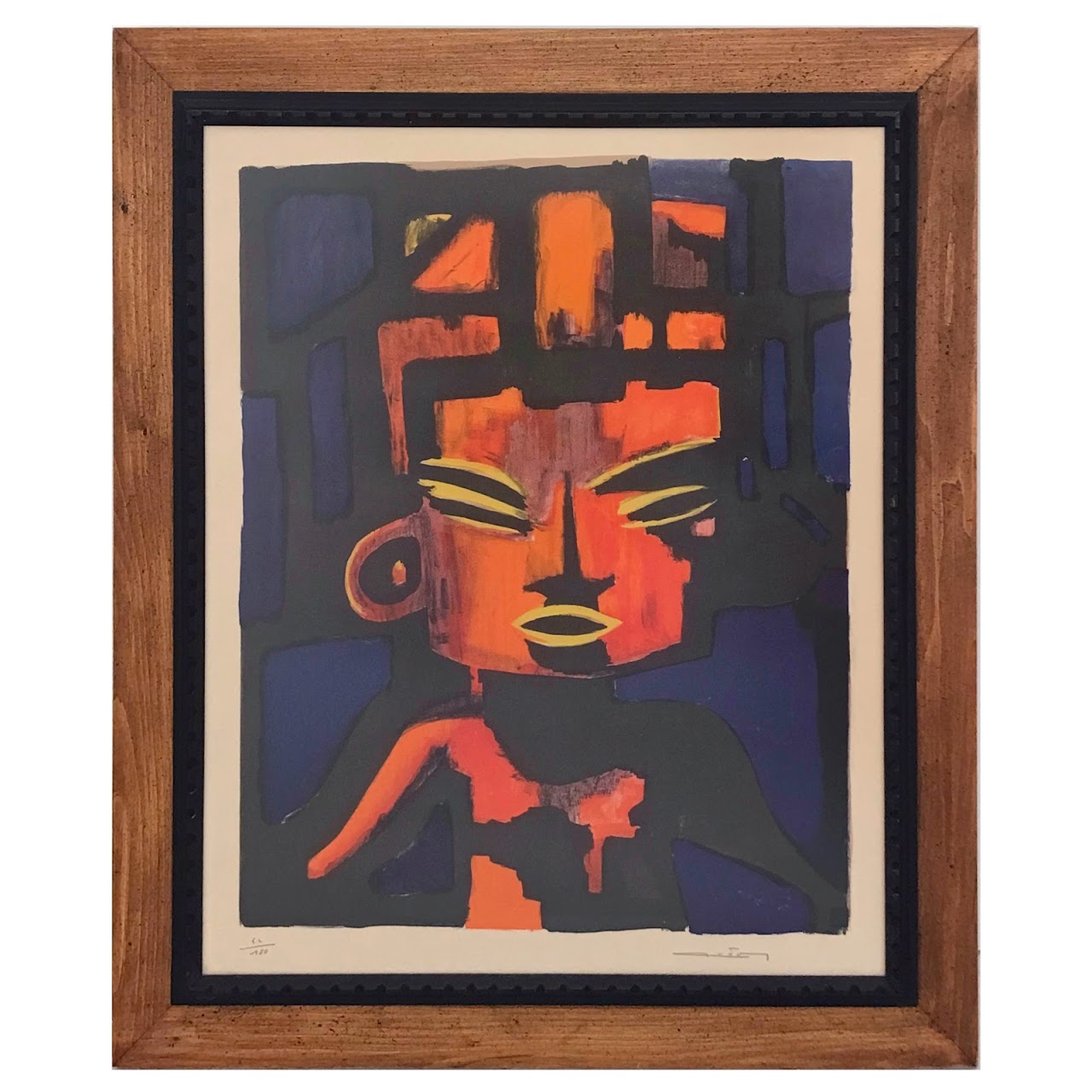 Modernist Tribal Signed Lithograph
