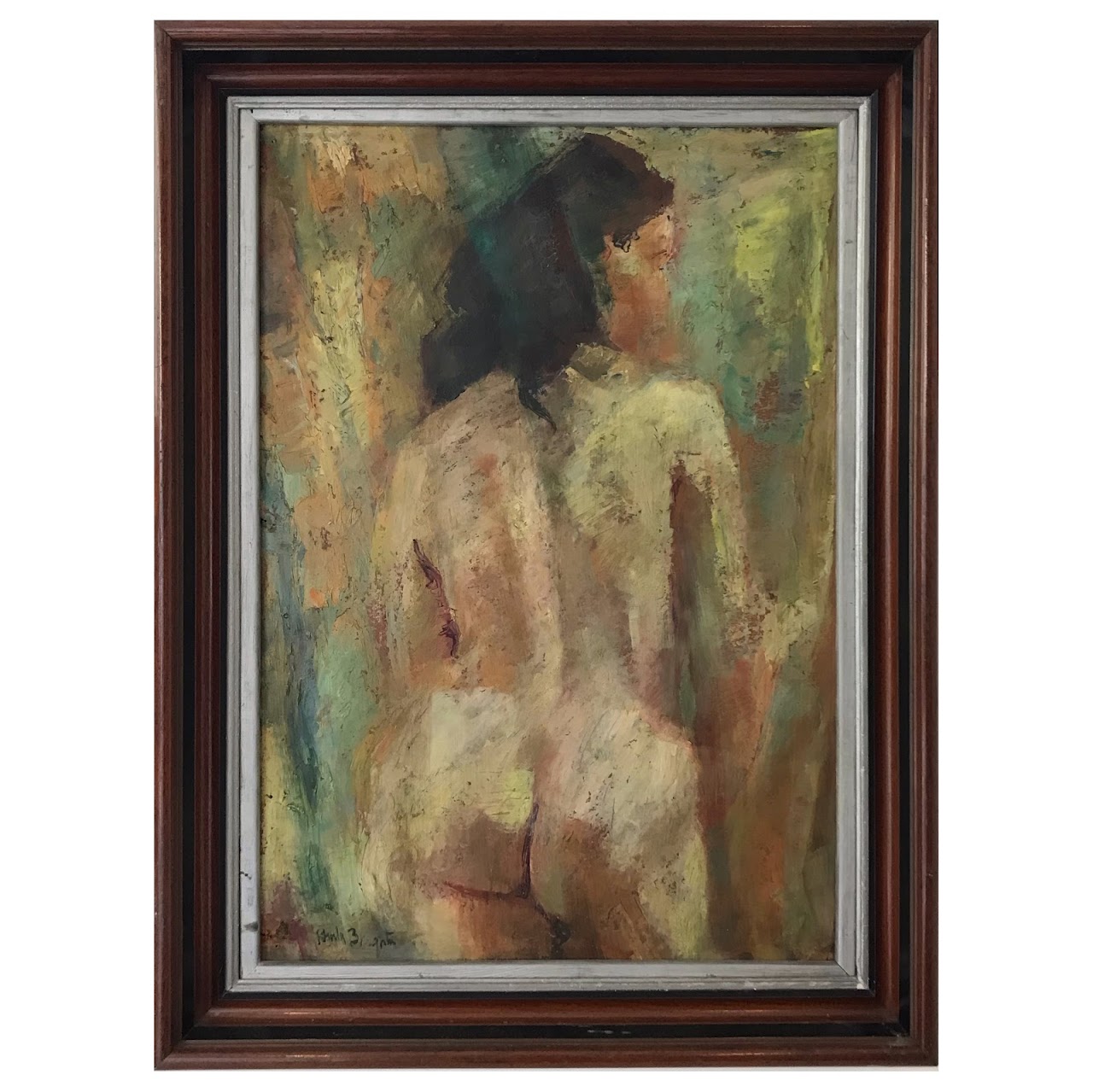 Figural Nude Signed Oil Painting