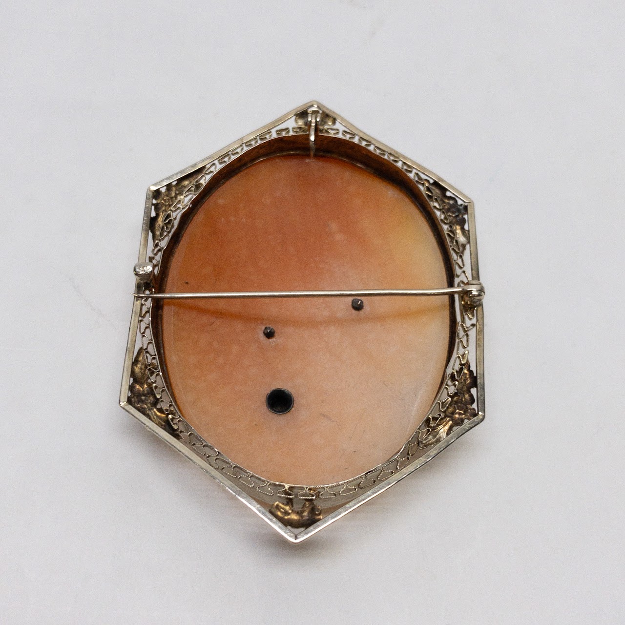 14K Gold & Diamond Cameo Convertible Brooch