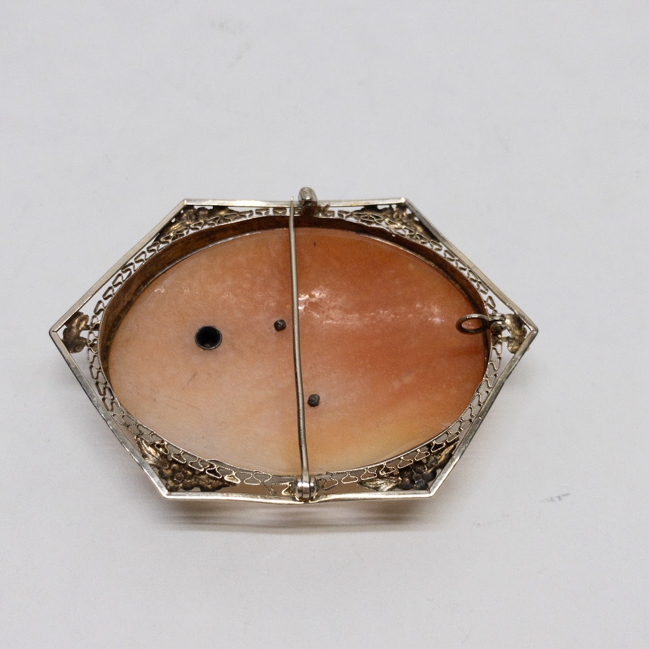 14K Gold & Diamond Cameo Convertible Brooch