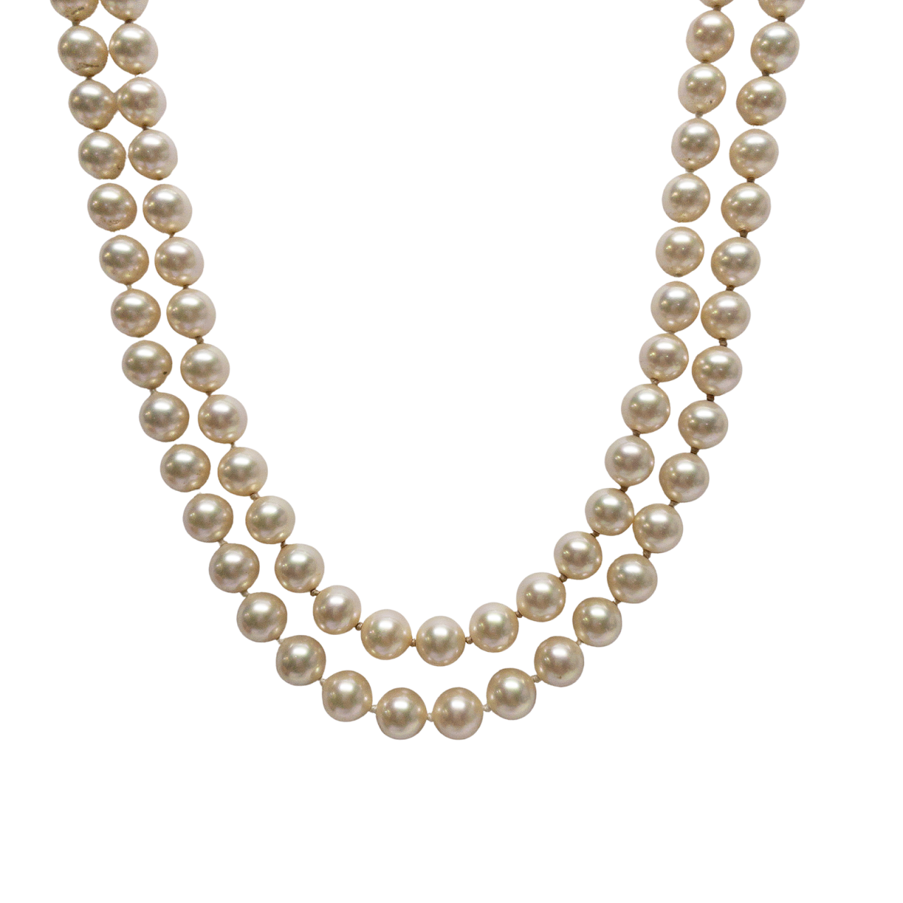 Vintage Double Strand Faux Pearl Necklace Knotted Pearls Antique Silve –  Shop Thrift World