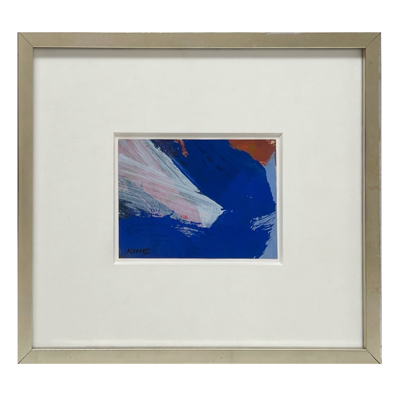 Donald Kunz Signed 'Azure' Abstract Expressionist Small Oil Painting