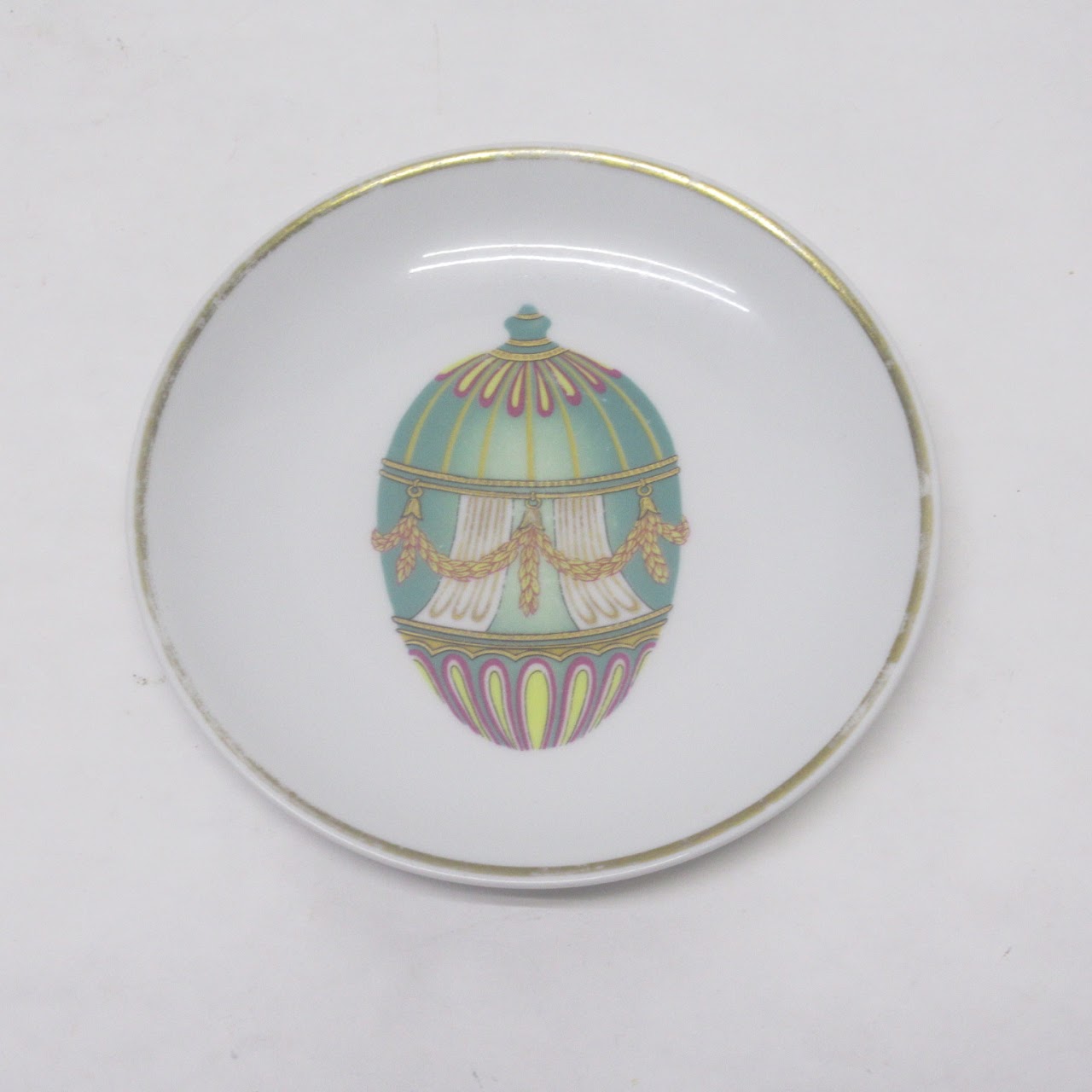 Email De Limoges Faberge Egg Decor Desert Plate Set