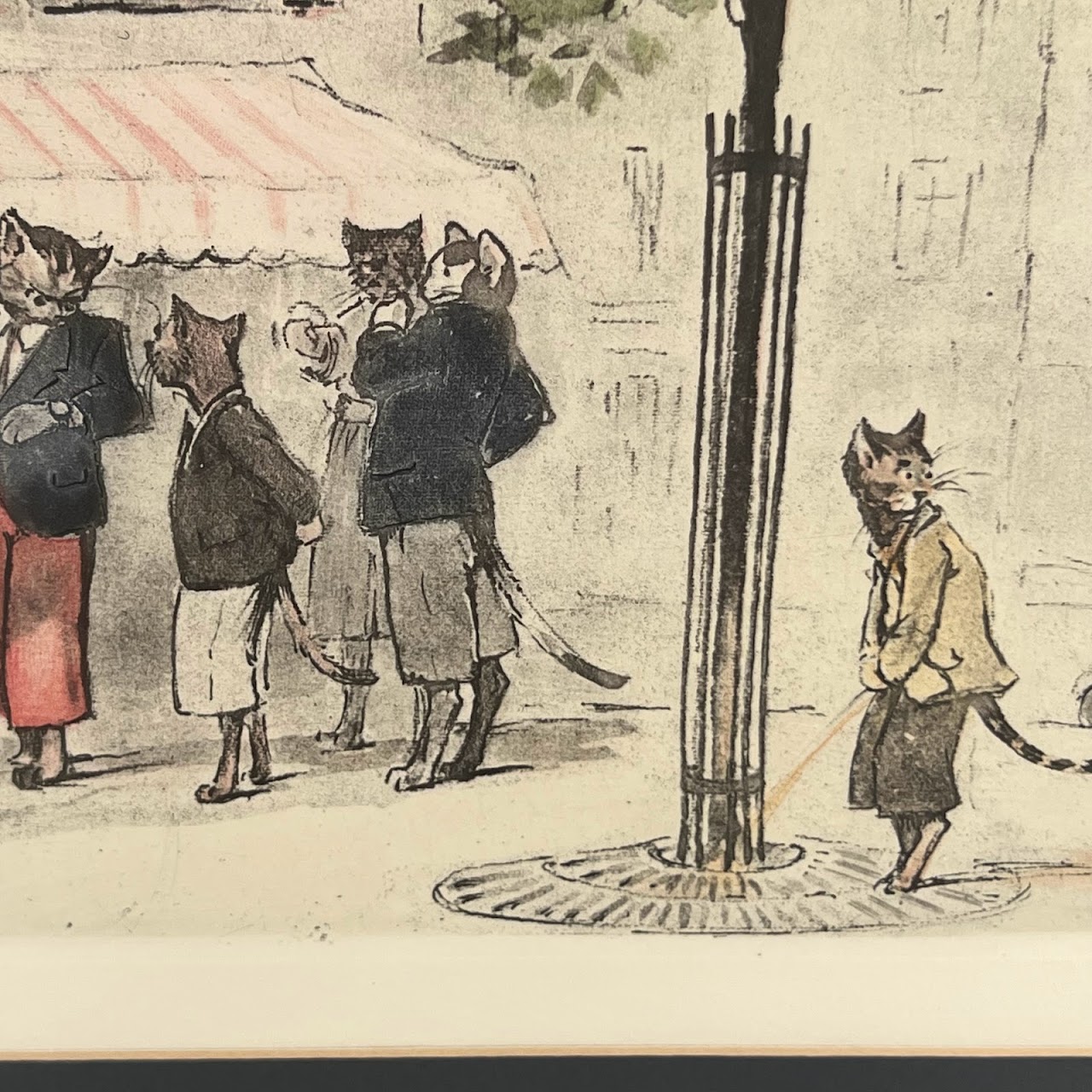 Arthur Boris O'Klein Signed 'Naughty Cats' Etching