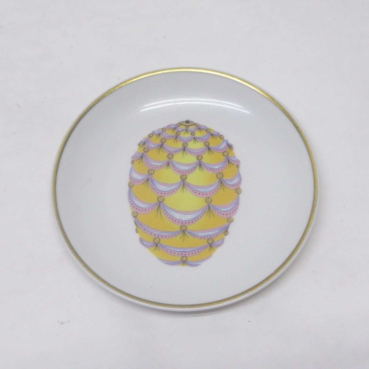 Email De Limoges Faberge Egg Decor Desert Plate Set