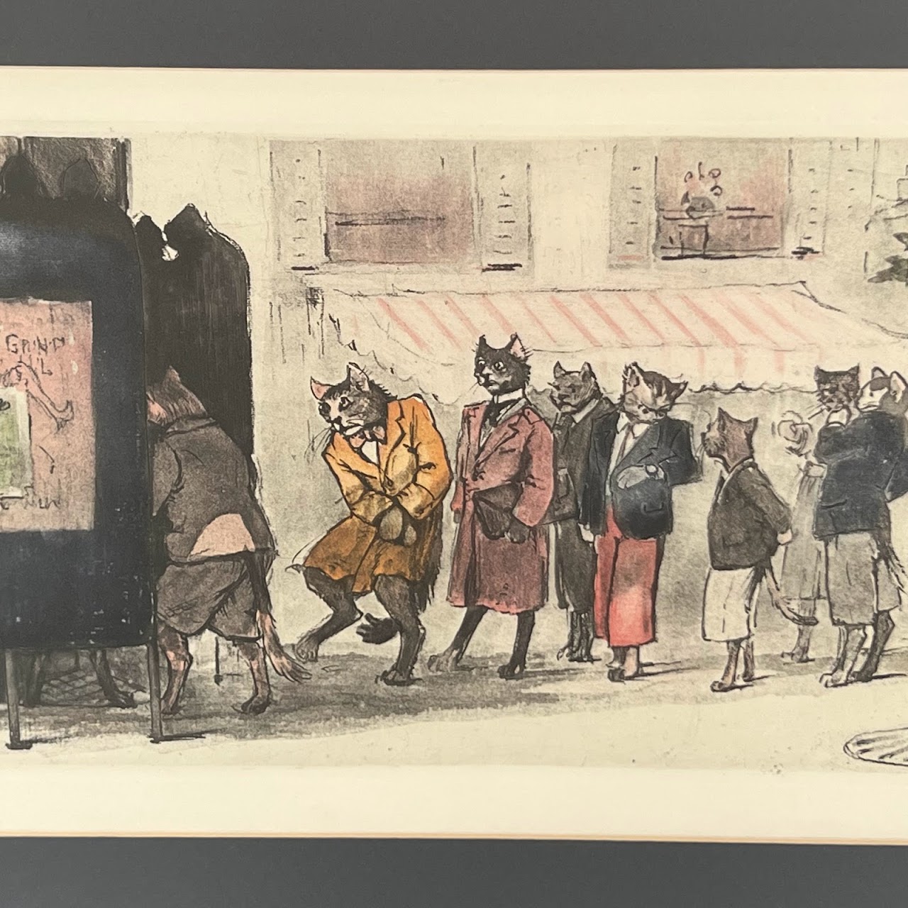 Arthur Boris O'Klein Signed 'Naughty Cats' Etching