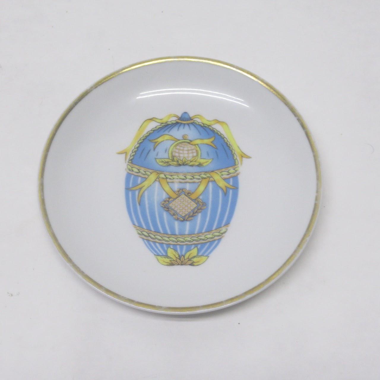 Email De Limoges Faberge Egg Decor Desert Plate Set