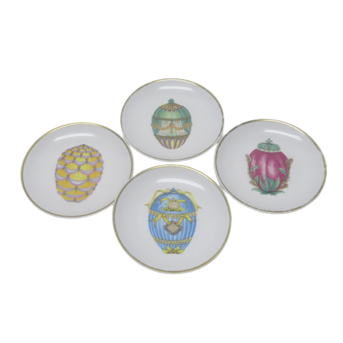 Email De Limoges Faberge Egg Decor Desert Plate Set